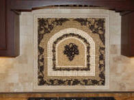 mosaic tile medallion kitchen backsplash design