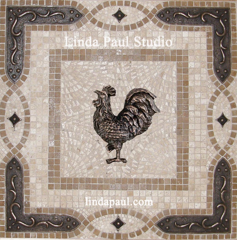 Uncategorized Kitchen Medallion Backsplash rooster tile medallions kitchen backsplashes with art mosaic medallion