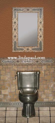 bathroom decorating idea - mosaic mirror frame