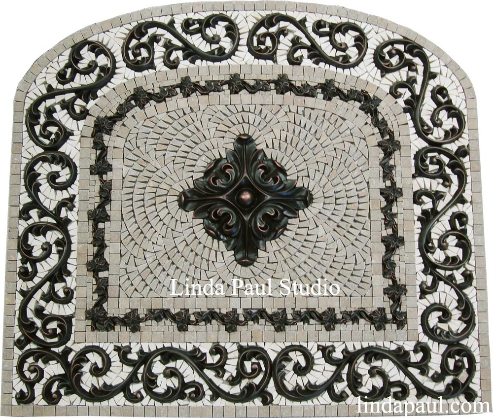 Uncategorized Kitchen Medallion Backsplash rachels flower kitchen backsplash medallions and accents rachel arched medallion