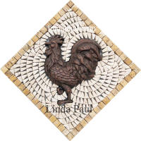 copper rooster medallion