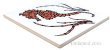 side view red seahorse tile