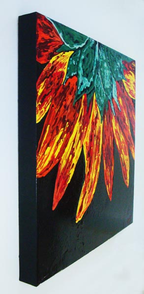 abstract artwork paintings. side view of painting,