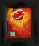 red poppy painting with black picture frame