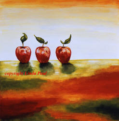 three apples contemporary paintings