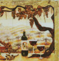 vineyard tile mural with gold travertine border
