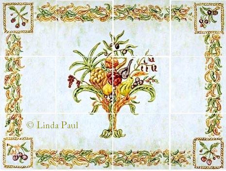 still life backsplash mural
