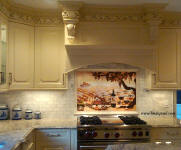 Vineyard 36 x 24 back splash with ivory border tile