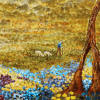 flower and sheep accent tile