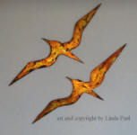 amber fire bird wall art