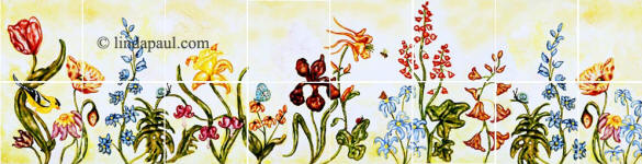 flower border tiles