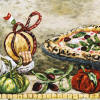 Italian cheese, pizza and tomatoes tile accent