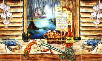 cajun backsplash extended version - 2 shutters