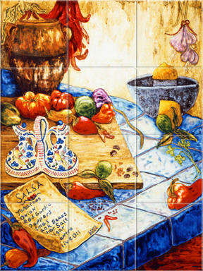 Kitchen Tile Design on Mexican Tile Murals Mexican Tiles Kitchen Backsplash
