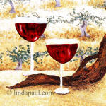 two wine glasses tile