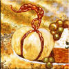 Italian cheese painted tile