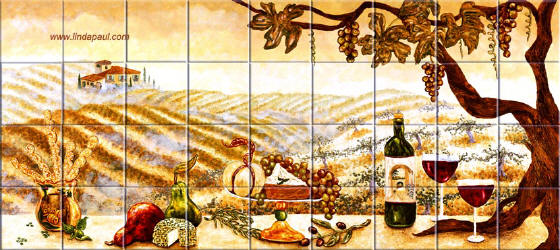 The Vineyard tile wall mural