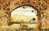  wine roses kitchen backsplash