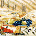 grapes pear cheese olives tile ccent