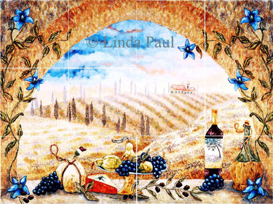 italian tile mural