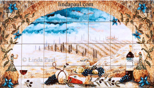 italian tile mural