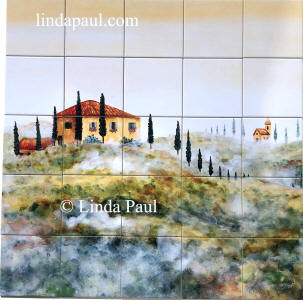 tuscany in the mist 30 x 30 tile mural
