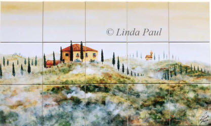 Tuscany tile mural backsplash