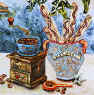 coffee grinder and biscotti cookie jar