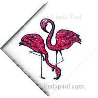 2x2 diagonal pink flamingo tile