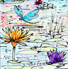 dragonfly water lily tile