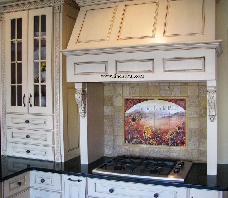 French Country Kitchen Backsplash Sunflower 