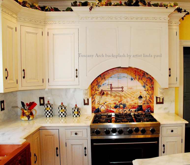 Italian tile murals - Tuscany Backsplash tiles