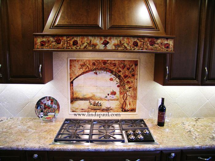 Wine Roses Kitchen Backsplash Ideas Pictures Tile Murals