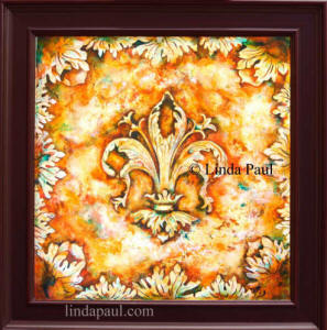 fleur de lis framed original art