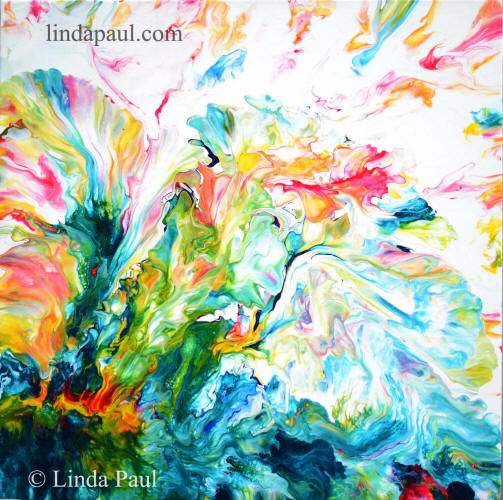 Primary colors bloom flower abstract art