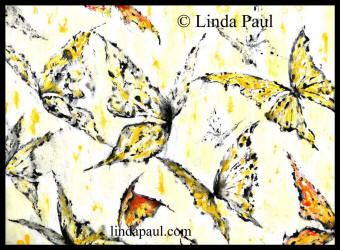 butterfly painting in black frame