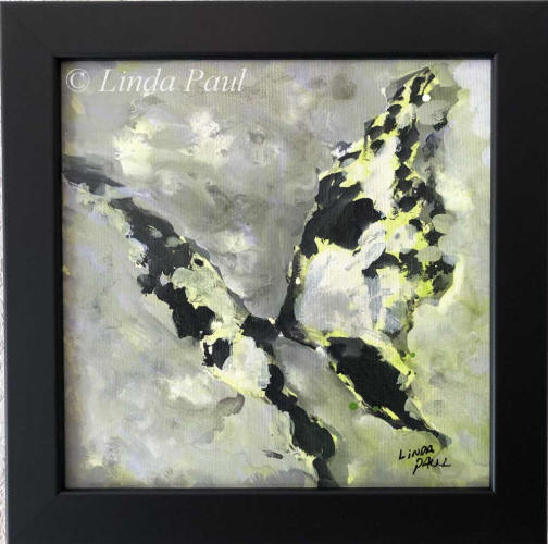 green and black butterfly art