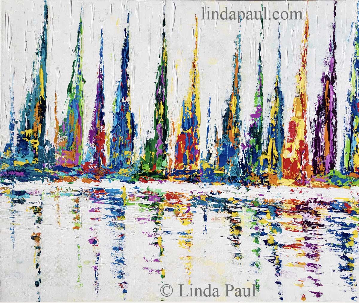 Canvas Paintings Original Abstract Sailboat Paintings – CP Canvas