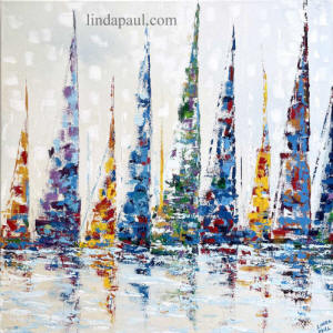 colorful sailboats painting