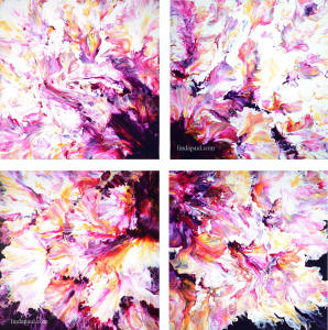 four original large abstract colorful wall art