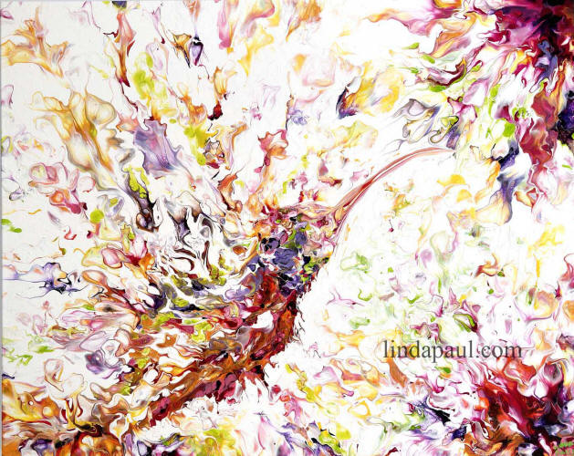 hummingbird abstract painting