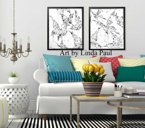 black and white living room wall art
