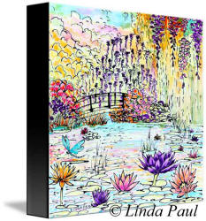 side view of Monets garden art