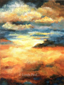 sunset landscape painting