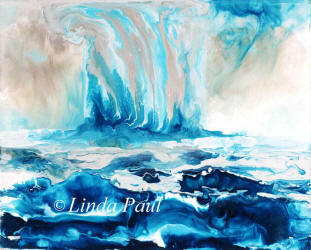 blue ocean waves painting