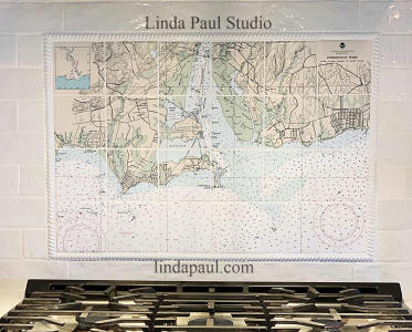 nautical chart backsplash