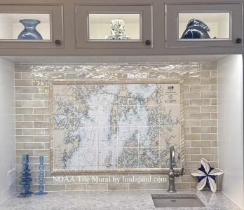 chesapeake Bay NOAA map chart backsplash