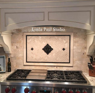 Herringbone kitchen backsplash