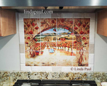 vineyard tile mural