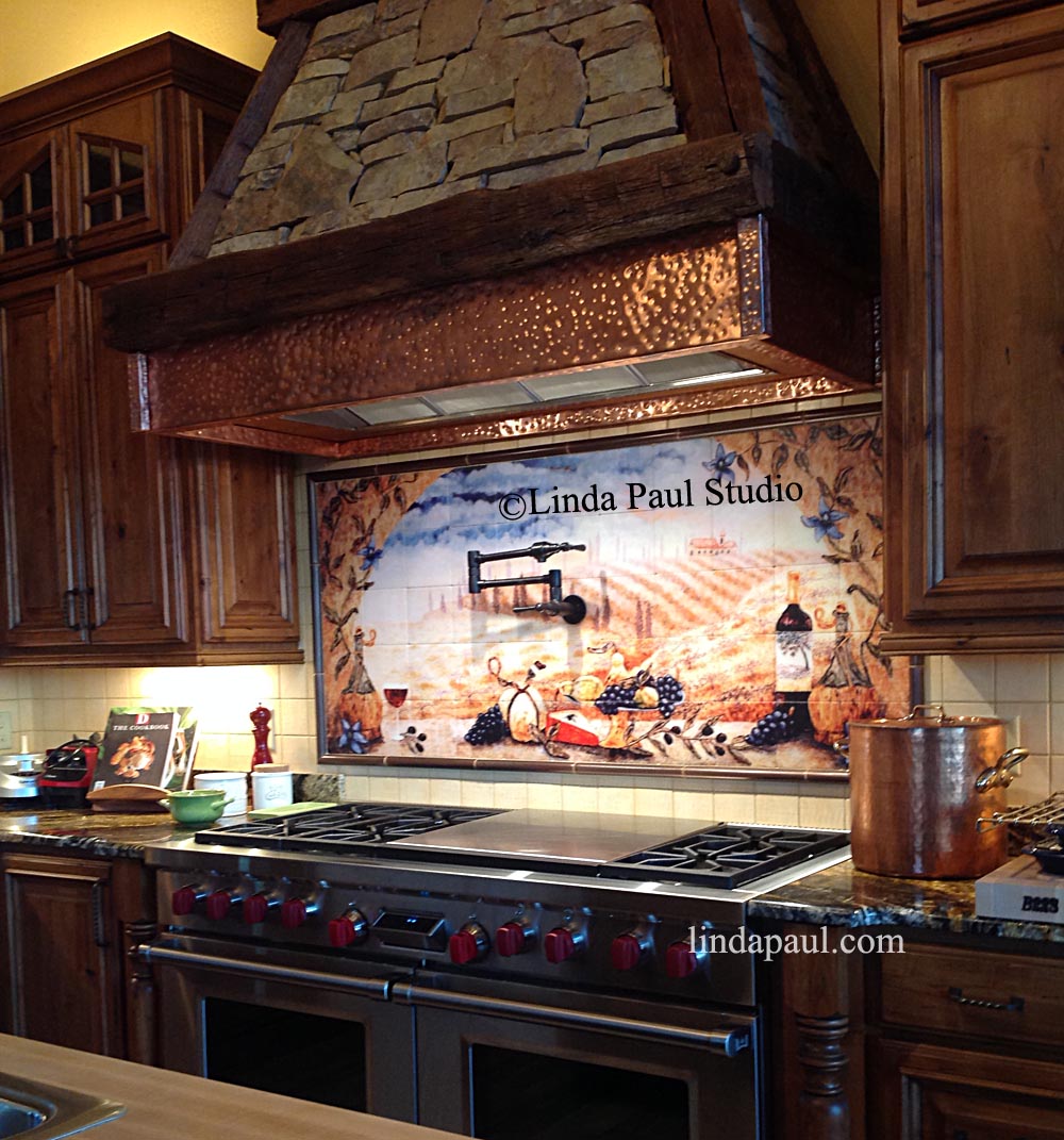 Italian tile murals  Tuscany Backsplash tiles